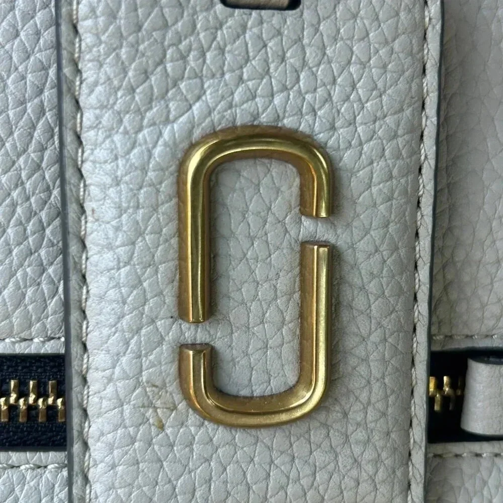 Marc Jacobs Pebbled Leather Tote in Light Gray with Gold Hardware